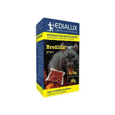 Afbeelding van Edialux Brodilux Muizengif graanlokaas granen tegen ratten en muizen 150g