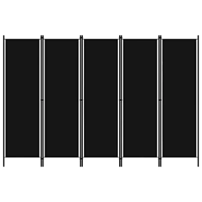 Afbeelding van vidaXL Scheidingswand, 5 panelen, 250 x 180 cm, zwart