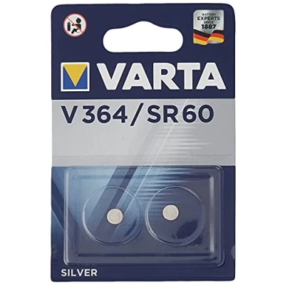 Afbeelding van Varta Batterij Zilveroxide, knoopcel, 364, SR60, 1,55V (2 Pcs., 20 mAh), Batterijen