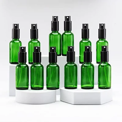 Afbeelding van Yizhao 30ml Groene Glazen Spuitfles, Lege Fijne Nevel Spuitflessen met Metalen Dop voor Reiniging, Aromatherapie, Etherische Olie Diffuser, Massage, Haar, Huisdier 12 Stuks