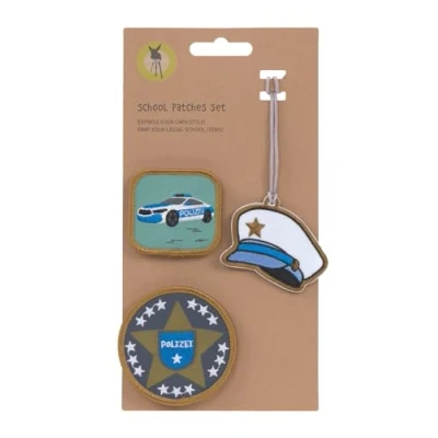 Image de LÄSSIG Set De Pendentifs Et Patchs (3 Pièces) Avec Bouton Pression/School Patches Police