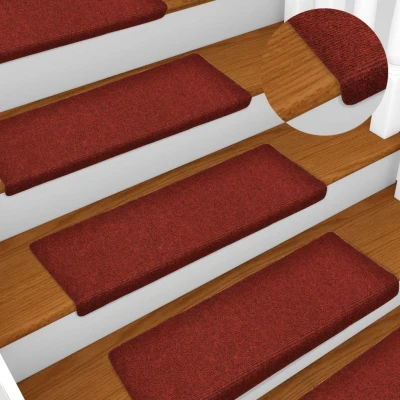 Afbeelding van Trapmatten 15 st 65x21x4 cm naaldvilt rood