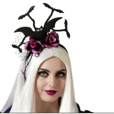 Afbeelding van hoofdband Vleermuis Halloween Paars