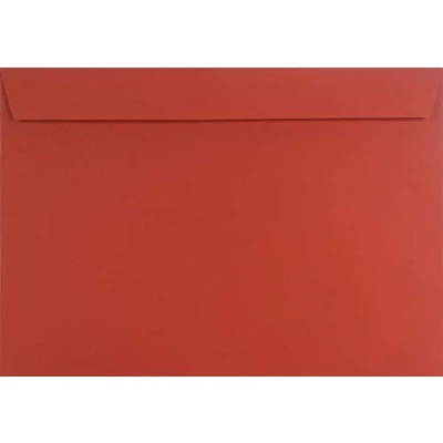 Afbeelding van Netuno Set van 10 rode enveloppen DIN C4 zonder venster met zelfklevende klep, 229 x 324 mm, rechte 120 g, kleurrijk design, grote papieren