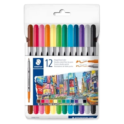 Afbeelding van STAEDTLER Design Journey 3200 C12 kleurstiften, lijnbreedte 0,5 tot 3,0 mm, 12 verschillende kleuren, stuks