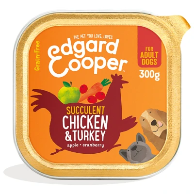 Afbeelding van Edgard&amp;Cooper Kuipje Chicken Turkey Adult Hondenvoer Kip Kalkoen Appel 300 g Graanvrij