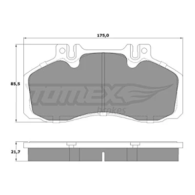 Afbeelding van TOMEX brakes TX 12 88 Remblokkenset Geschikt voor slijtage waarschuwingscontact MERCEDES BENZ: Vario Box Body / Estate, Minibus