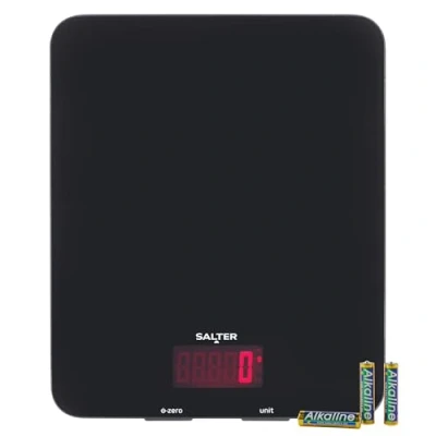 Afbeelding van Salter 1160 BKDR Digitale keukenweegschaal, elektronische weegschaal voor levensmiddelen en vloeistoffen, tarrafunctie, capaciteit 10 kg, display met achtergrondverlichting, gemakkelijk te lezen,