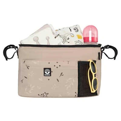 Afbeelding van Dooky Kinderwagen Organizer Deluxe Romantic Leaves Beige