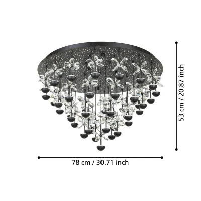 Afbeelding van Eglo Pianopoli 2 Plafonniere Zwart 390276