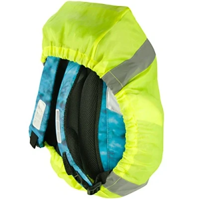Afbeelding van Waterdichte beschermhoes voor schooltas met reflecterende strepen, 25 x 50 20 cm, geel, tas, Geel., Draagtas