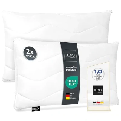 Afbeelding van LILENO HOME Set van 2 kussens, met ritssluiting, wasbaar tot 95 C, voor bank, bed, kussen, 50 x 70 cm