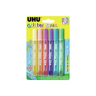 Image de UHU colle scintillante Glitter Glue shiny, 6 x 10 ml