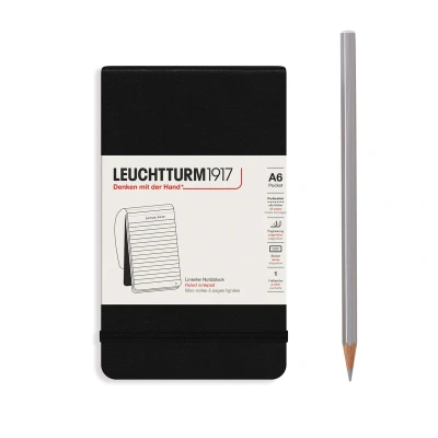 Afbeelding van Leuchtturm1917 A6 Pocket Notitieblok Lined Black