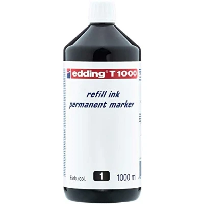 Afbeelding van edding T1000 navulinkt voor permanent markers kleur: zwart grote fles 1000ml