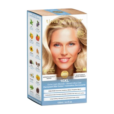 Afbeelding van Tints of Nature 10XL Extra Light Blonde Permanente Haarverf, Voedende Hair and Covers Greys, Ammonia Free, 130 ml