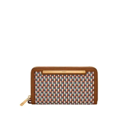 Afbeelding van FOSSIL Portemonnee Liza Zip Around Clutch Blue Multi Veelkleurig