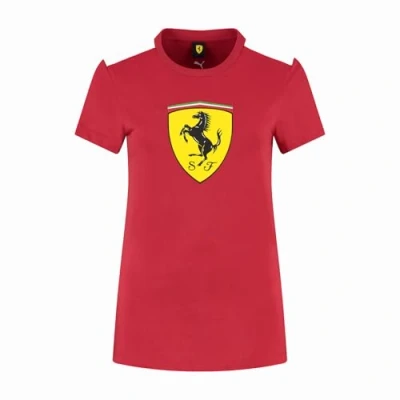 Afbeelding van PUMA Scuderia Ferrari F1 groot Scudetto Logo T shirt voor dames Rood, S