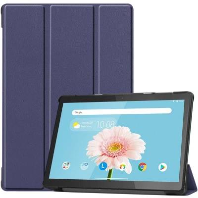 Afbeelding van iMoshion Tablet Hoes Geschikt voor Lenovo Tab M10 Trifold Bookcase Donkerblauw