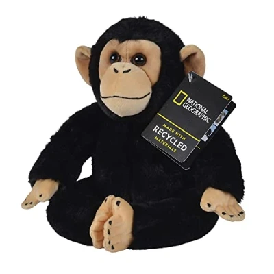 Image de Animal en peluche National Geographic Chimpanzé Noir 25 cm