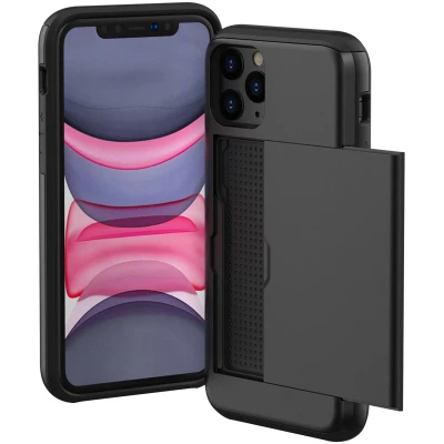 Afbeelding van iMoshion Hoesje Geschikt voor iPhone 11 Pro Ruimte 2 pasjes Backcover met pasjeshouder Zwart