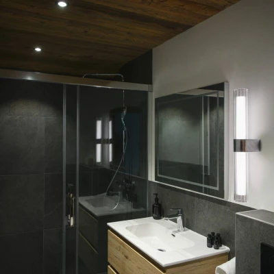 Afbeelding van SLV badkamer wandlamp Lygant dubbel, chroom, aluminium