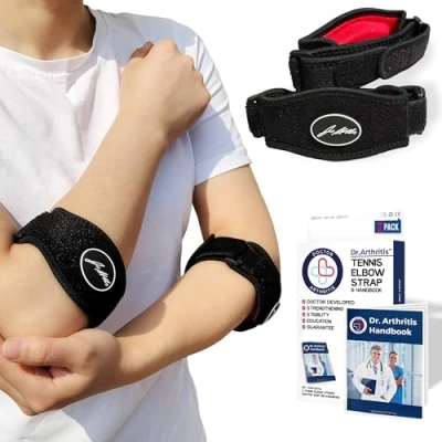 Afbeelding van Elleboogbrace voor tendinitis, ontworpen door artsen, verlicht pijn peesontsteking, elleboog, tenniselleboog, epicondylitis links en rechts bescherming van de Cubital Zenuw, mannen vrouwen, [2