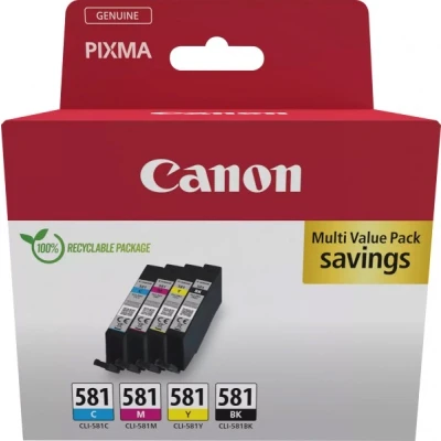 Afbeelding van Canon Inktcartridge CLI 581 C/M/Y/BK Multipack Origineel Combipack Zwart, Cyaan, Magenta, Geel 2103C007