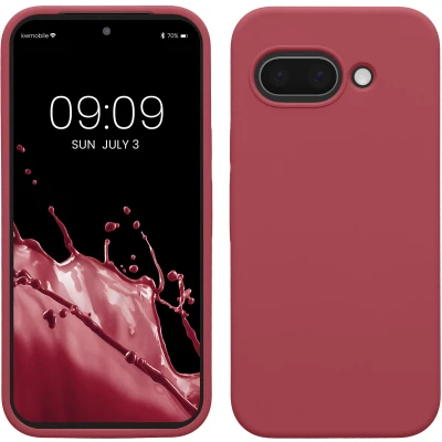Afbeelding van kwmobile telefoonhoesje geschikt voor Google Pixel 9a Hoesje met siliconen coating Smartphone case in donkerroze