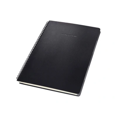Afbeelding van Sigel spiraal notitieboek Conceptum A4 zwart hardcover 160 pagina&#039;s ruit incl. tabbladen 80 grams papier SI CO840