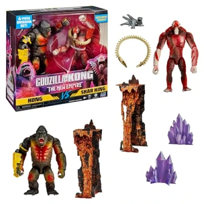 Afbeelding van MonsterVerse Godzilla x Kong, set van 2 actiefiguren, 15 cm, Kong vs Skar King, voor kinderen vanaf 4 jaar, MN3042