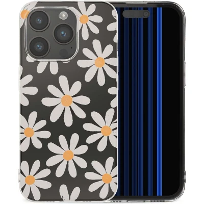 Afbeelding van iMoshion hoesje Geschikt voor iPhone 15 Pro Siliconen Design Meerkleurig / Daisy Flower