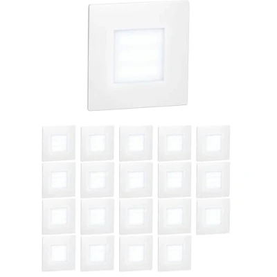 Afbeelding van ledscom.de LED trapverlichting / FEX voor binnen en buiten, vierkant, 85 x mm, koud wit, 20 stuks