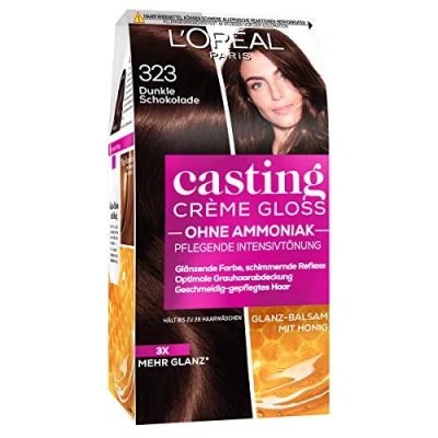 Afbeelding van L&#039;Oréal Paris Kleuring zonder ammoniak en siliconen, verzorgende intensivering met glans reflexbalsem, casting crème gloss haarkleur, nr. 323 donkere chocolade (bruin), 1 stuk