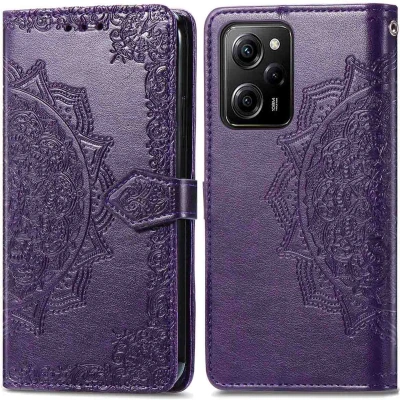Afbeelding van iMoshion Hoesje Geschikt voor Xiaomi Poco X5 5G Met Pasjeshouder Mandala Bookcase Paars