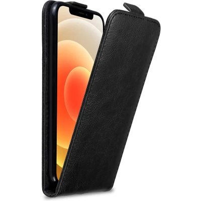 Afbeelding van Cadorabo Hoesje geschikt voor Apple iPhone 12 MINI in ZWARTE NACHT Beschermhoes flip design Case Cover met magnetische sluiting