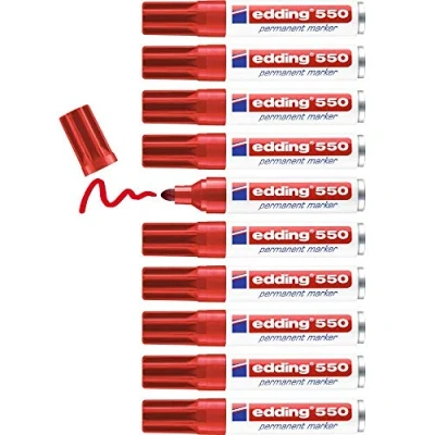 Afbeelding van Viltstift edding 550 rond 3 4mm rood