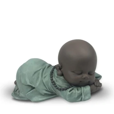 Afbeelding van Zen&#039;Light Bonze Figuur Zen en Feng Shui decoratie voor het creëren van een ontspannende spirituele sfeer cadeau idee met geluksbrenger breedte: 11,5 cm kleur: groen bruin