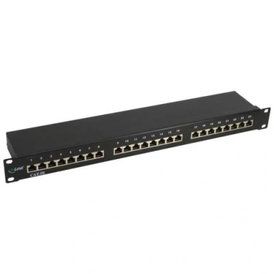 Image de Panneau de brassage InLine® 19 Cat.5e 24 ports 1U noir RAL9005