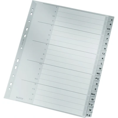 Afbeelding van Leitz tabbladen A Z, plastic, grijs