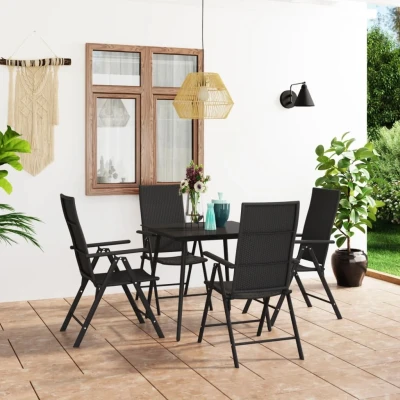 Afbeelding van 5 delige Tuinset zwart