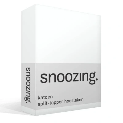 Afbeelding van Snoozing Katoen Split topper Hoeslaken Tweepersoons 140x200 cm Wit