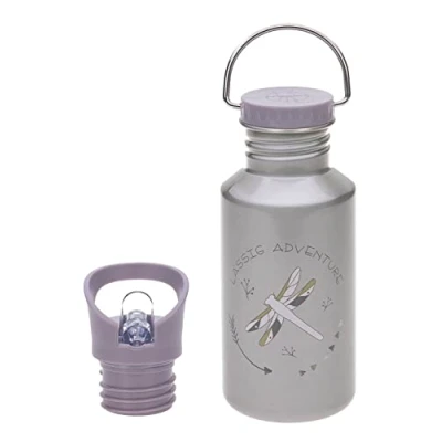 Afbeelding van LÄSSIG drinkfles van roestvrij staal voor kinderen met extra sportcup, lekvrij fles, staal, Adventure Dragonfly