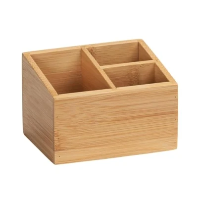 Afbeelding van WENKO Opbergbox terra met 3 vakken, van bamboe, Natuurlijke look, 12 x 8,5 9 cm