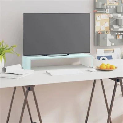 Afbeelding van TV meubel/monitorverhoger 60x25x11 cm glas groen