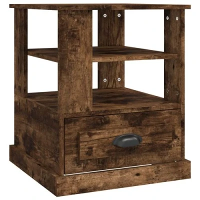 Afbeelding van vidaXL Bijzettafel 50x50x60 cm bewerkt hout gerookt eikenkleurig