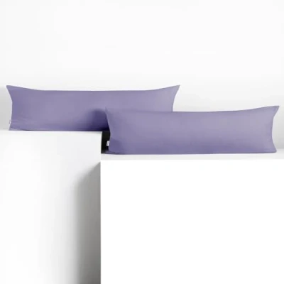 Afbeelding van DecoKing Set van 2 kussenslopen 20 x 145 cm katoenen jersey kussensloop met ritssluiting lavendel amber