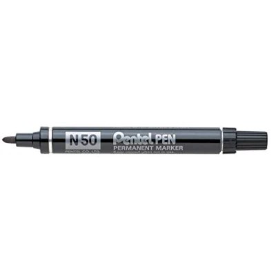 Afbeelding van Pentel N50 A permanente marker, ronde punt, 1,5 2 mm, zwart, 3 stuks
