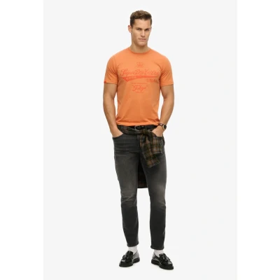 Afbeelding van Superdry Workwear Washed Tshirt print, Heren, Maat: XXL, Rusted orange marl