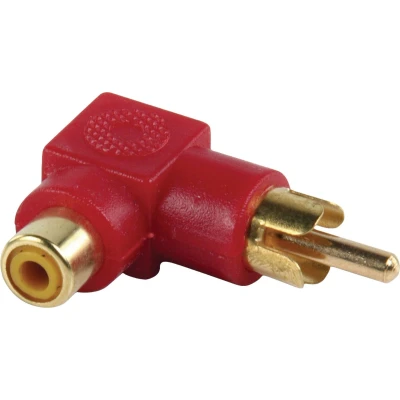 Afbeelding van Tulp haakse audio adapter rood / verguld